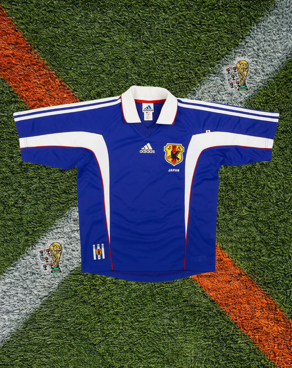 Japan 1999–00 Home Adidas Blue & White Classic Football Shirt