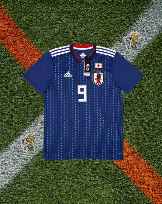 Japan 2018–19 Home Okazaki #9 Adidas Blue World Cup Classic Football Shirt
