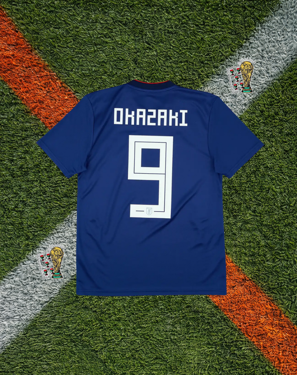 Japan 2018–19 Home Okazaki #9 Adidas Blue World Cup Classic Football Shirt