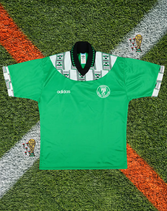 Nigeria 1994 Home Jersey – World Cup USA Edition - Native Eagle Wing Pattern V-Neck