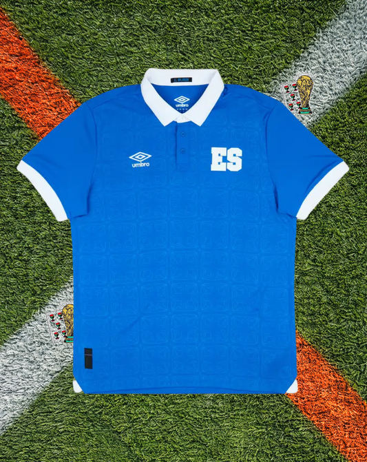El Salvador 2025/2026  Home Jersey - Umbro Royal Blue Minimalist Crisp White Trim Crew-Neck