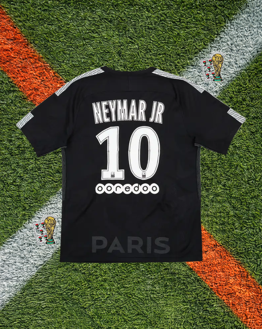 Paris Saint-Germain 2017-18 Third Neymar Jr #10-  – Black PSG Jordan Edition