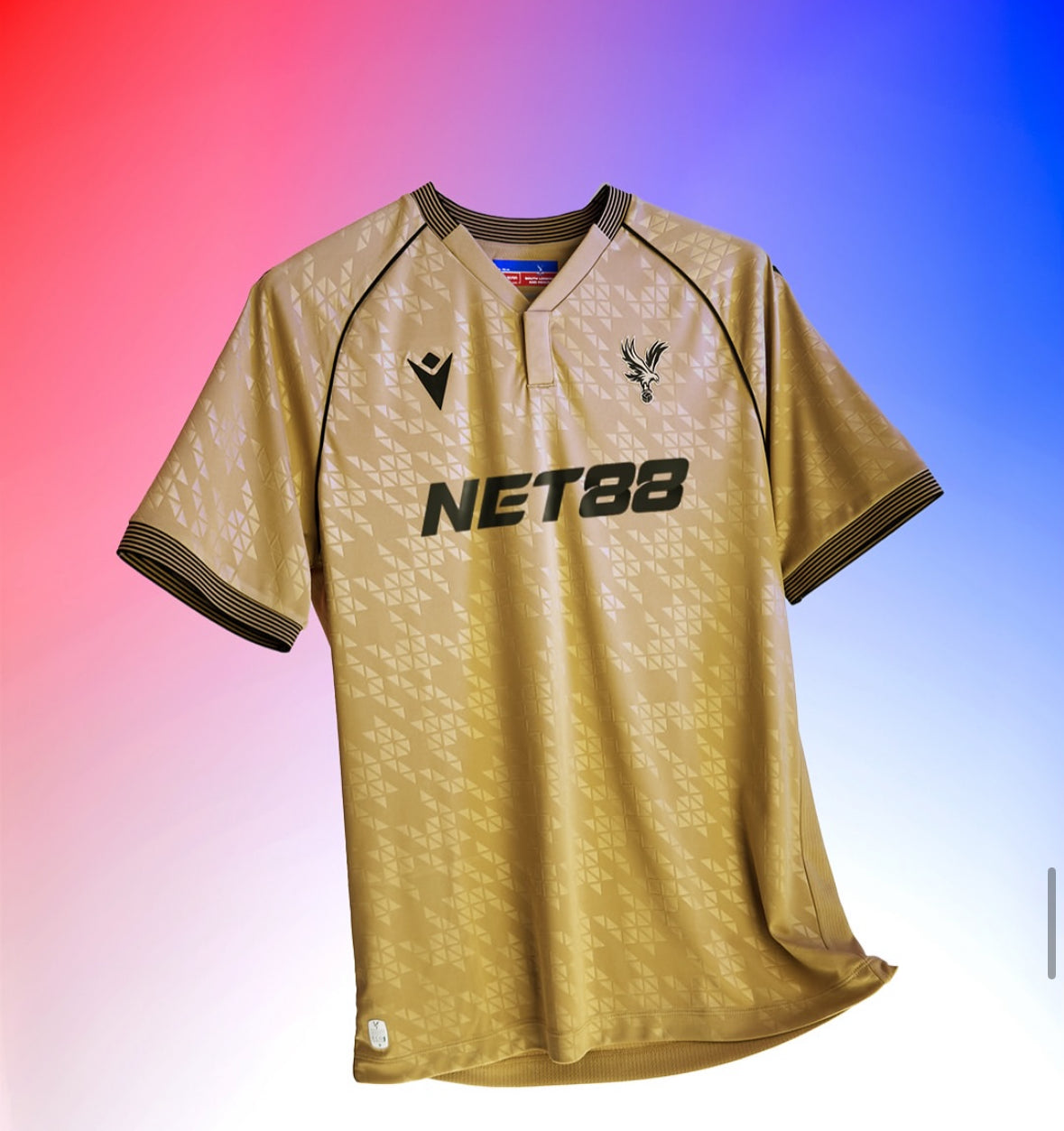 Crystal Palace 2025‑26 Away Jersey – Gold & Black – Muñoz #2 - Five Of Cups Official