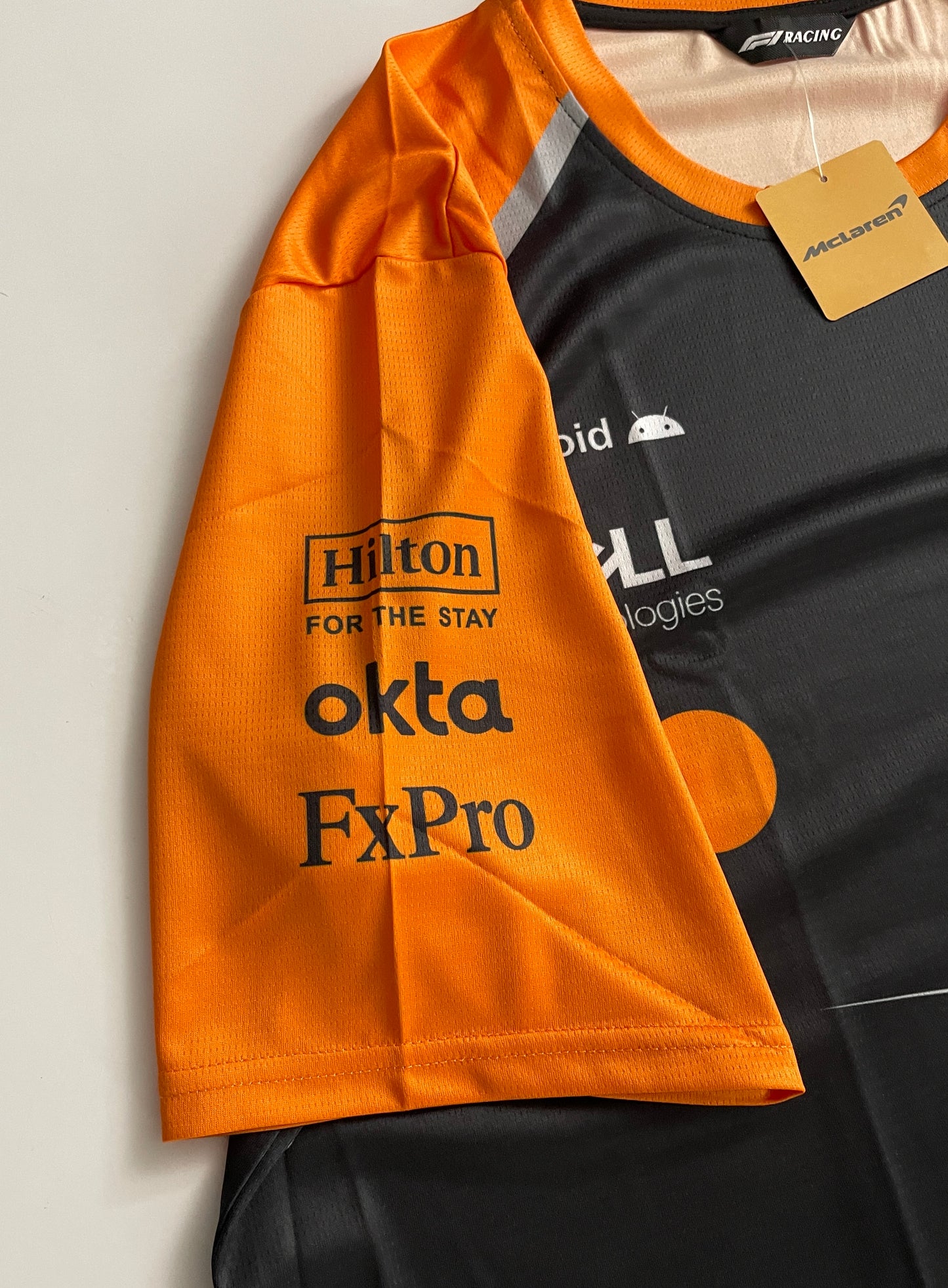 McLaren Formula 1 Black Jersey – Norris 4/ Piastri 81 - Orange Sleeves Racing Design
