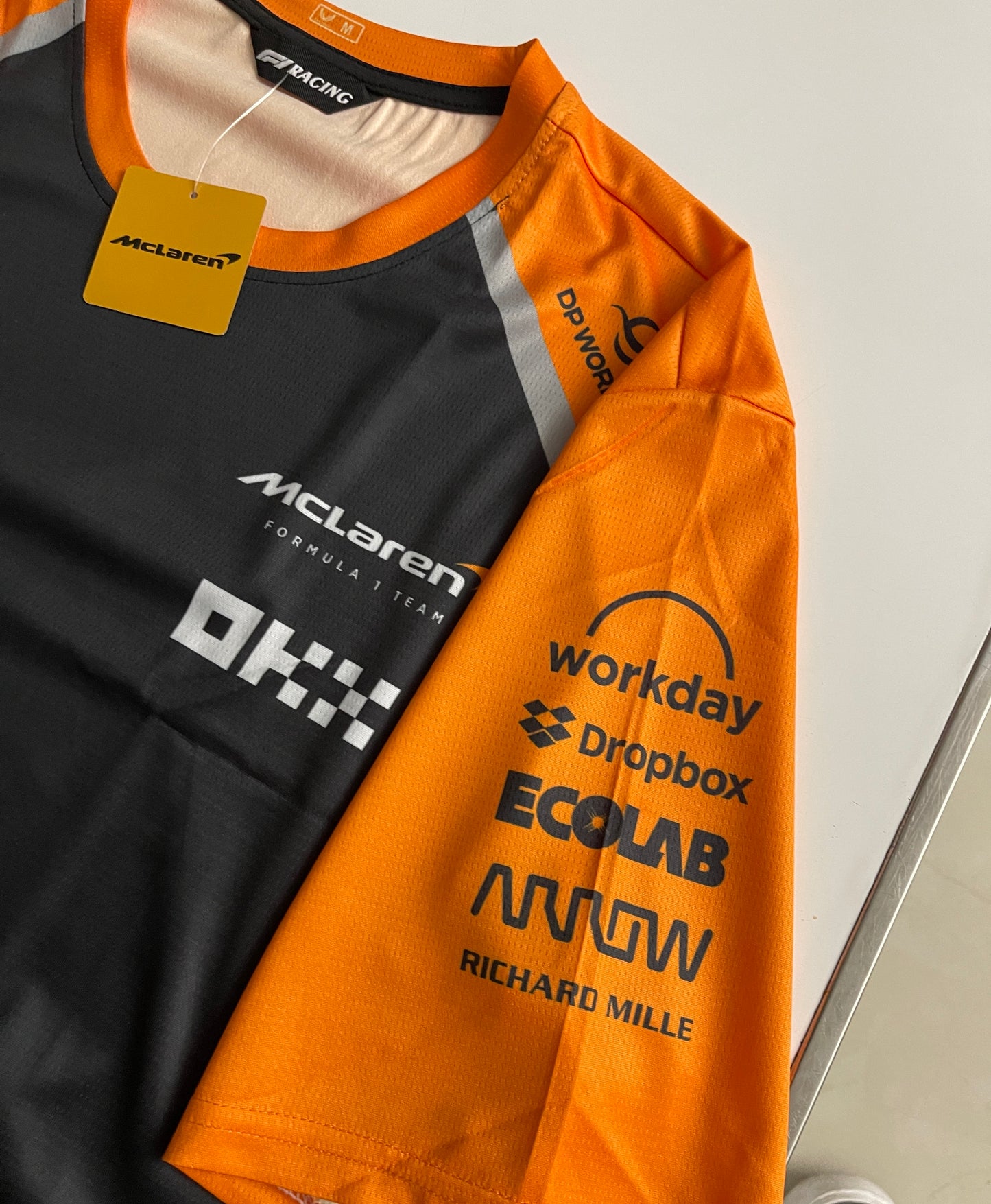 McLaren Formula 1 Black Jersey – Norris 4/ Piastri 81 - Orange Sleeves Racing Design