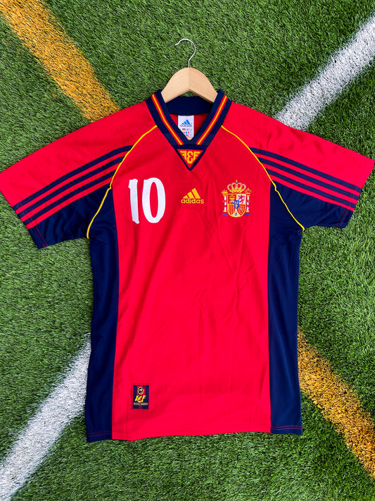 Spain 1998 Home Raúl #10 Vintage World Cup Adidas Soccer Jersey – Retro La Roja Classic