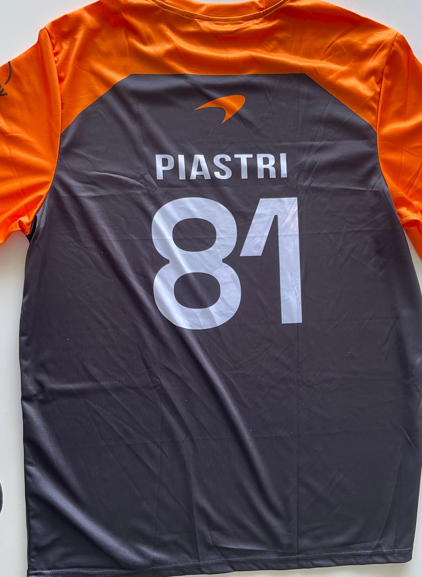 McLaren Formula 1 Black Jersey – Norris 4/ Piastri 81 - Orange Sleeves Racing Design
