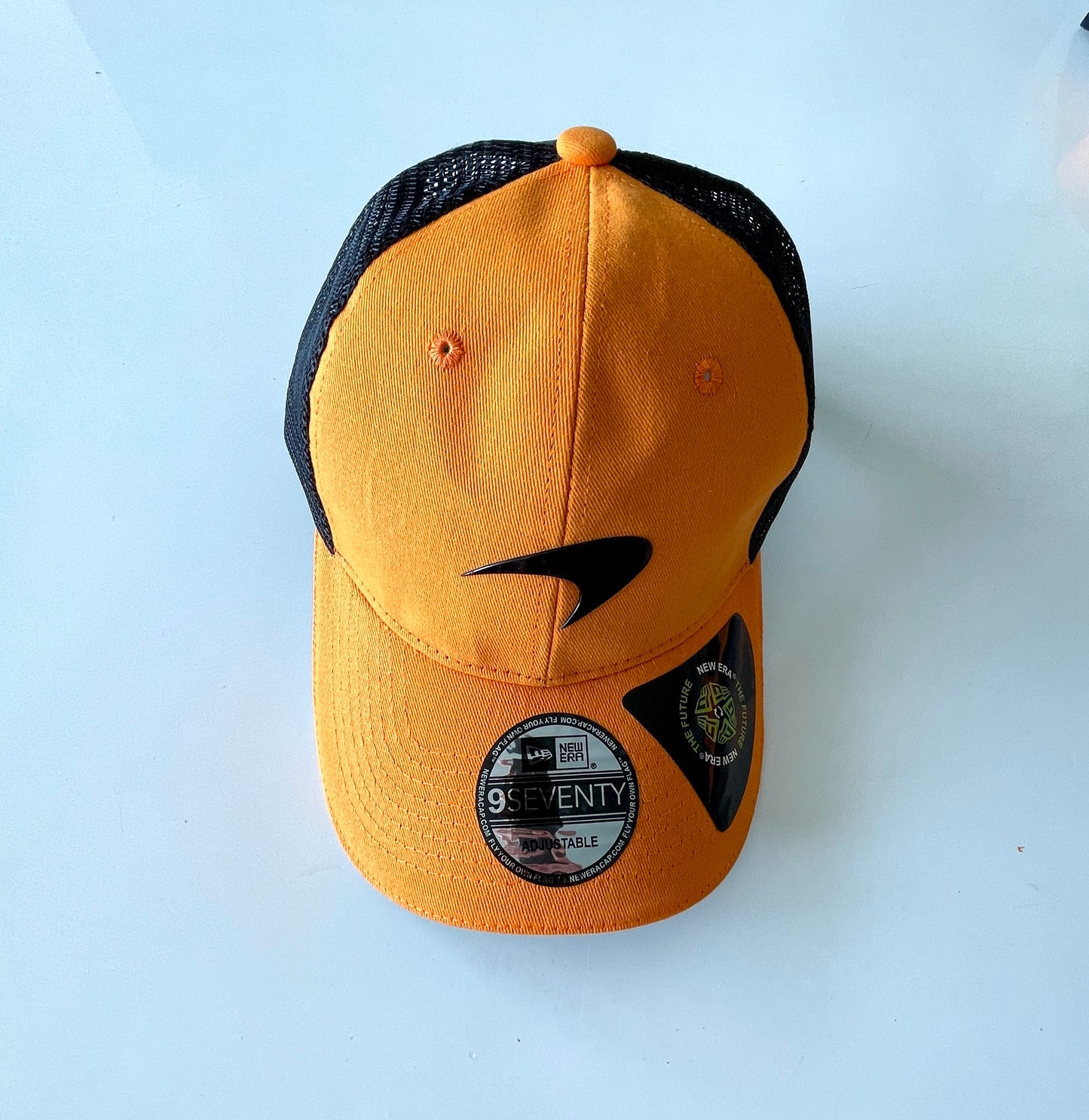 McLaren Formula 1 Papaya Orange & Black Racing Hat – Classic Trucker Cap Design