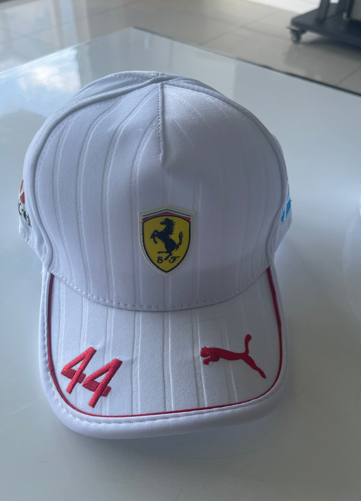 Ferrari 2025 Lewis Hamilton Red/ White Hat #44 – Prancing Horse Racing Cap