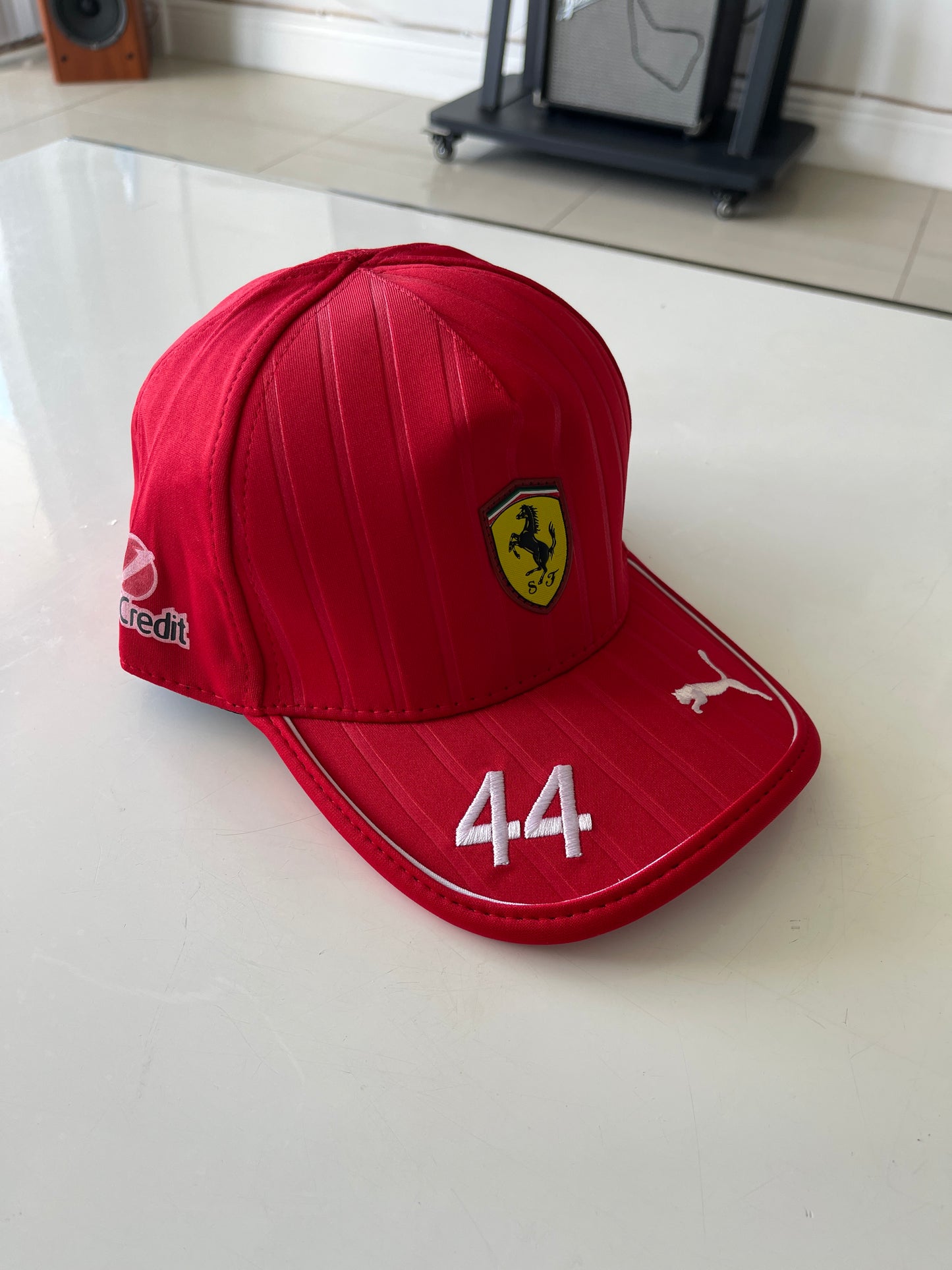 Ferrari 2025 Lewis Hamilton Red/ White Hat #44 – Prancing Horse Racing Cap