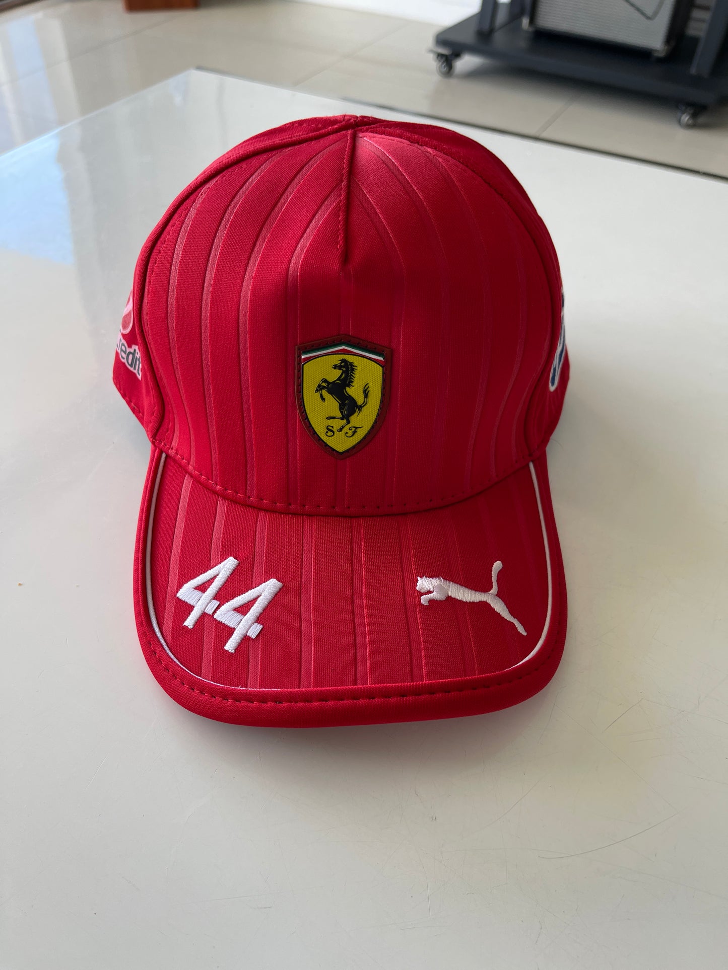 Ferrari 2025 Lewis Hamilton Red/ White Hat #44 – Prancing Horse Racing Cap