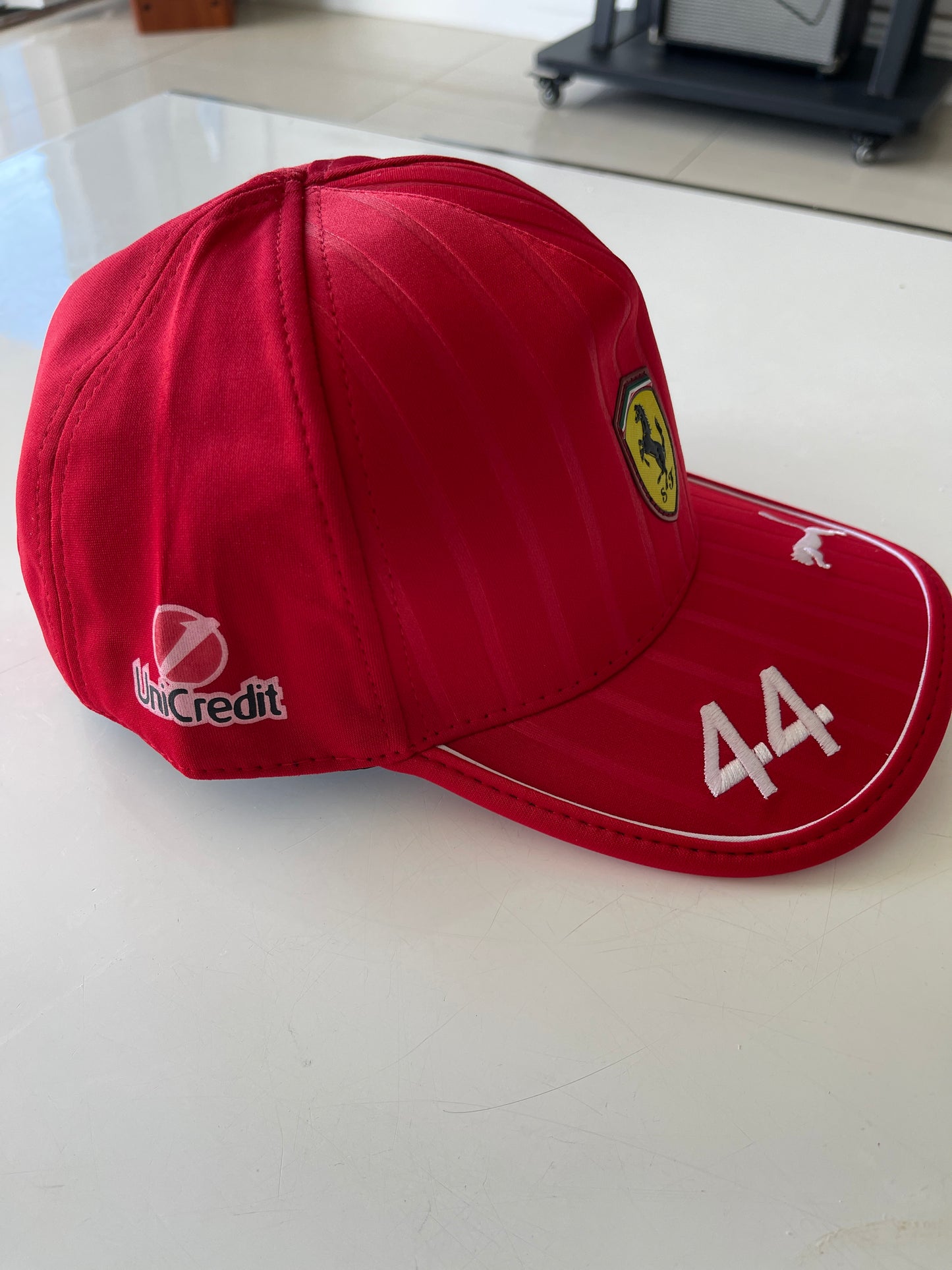 Ferrari 2025 Lewis Hamilton Red/ White Hat #44 – Prancing Horse Racing Cap