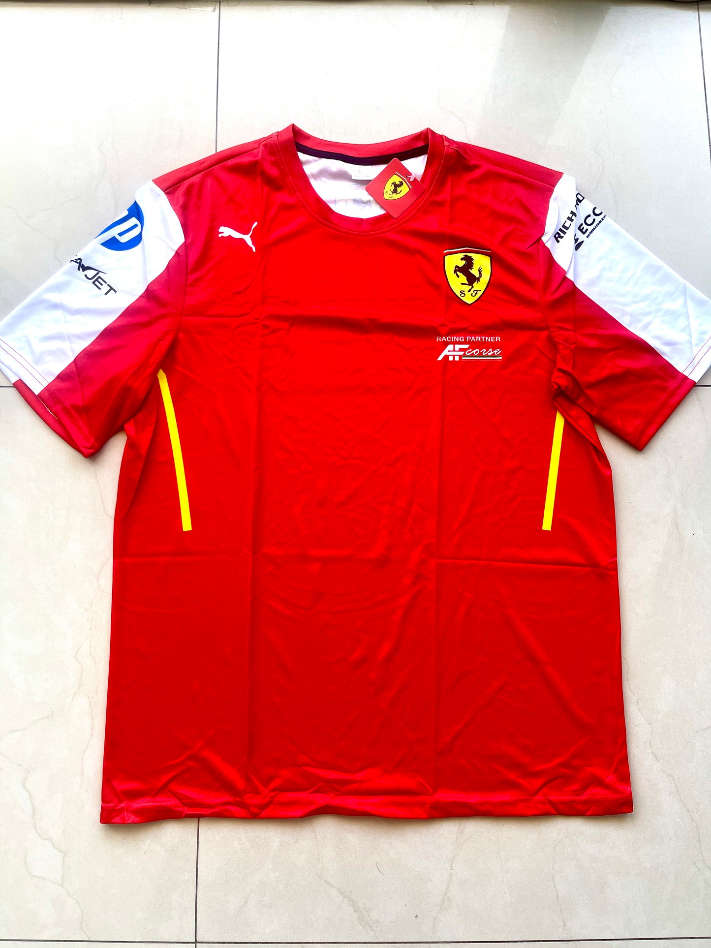 Ferrari Formula 1 Red Team Jersey – Classic Red with White Sleeves Design