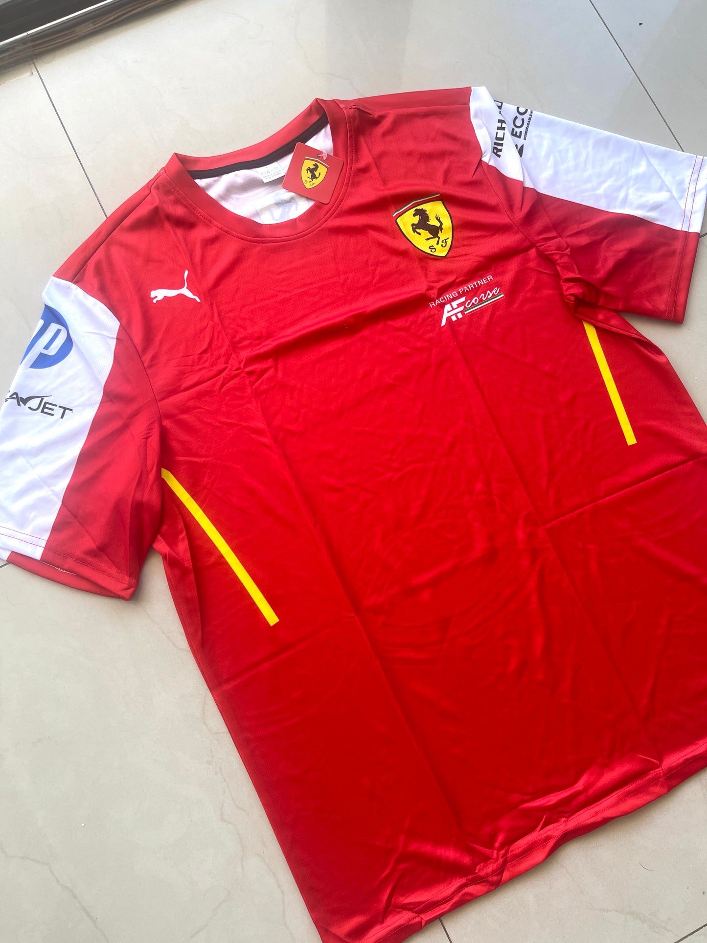 Ferrari Formula 1 Red Team Jersey – Classic Red with White Sleeves Design