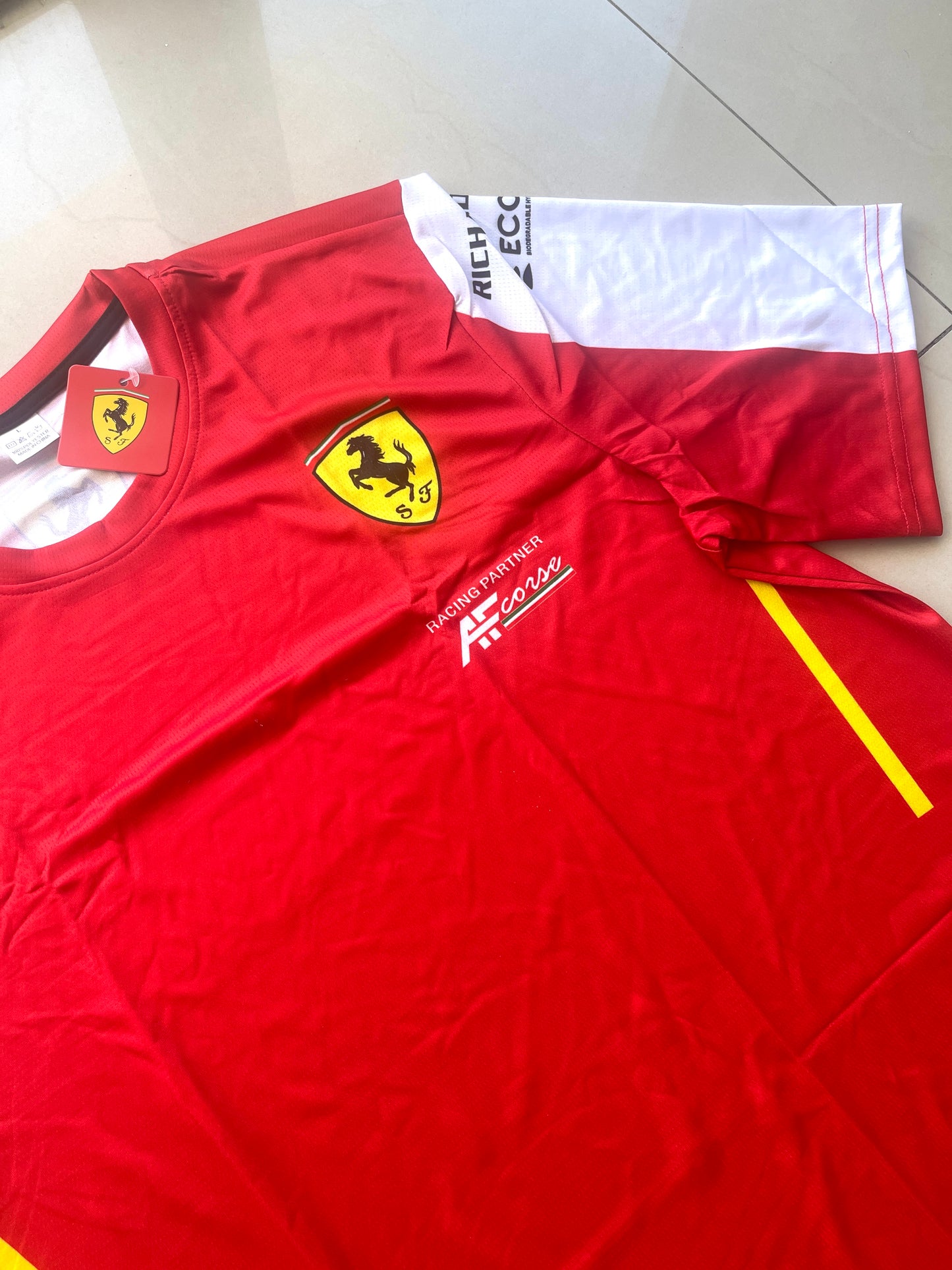 Ferrari Formula 1 Red Team Jersey – Classic Red with White Sleeves Design