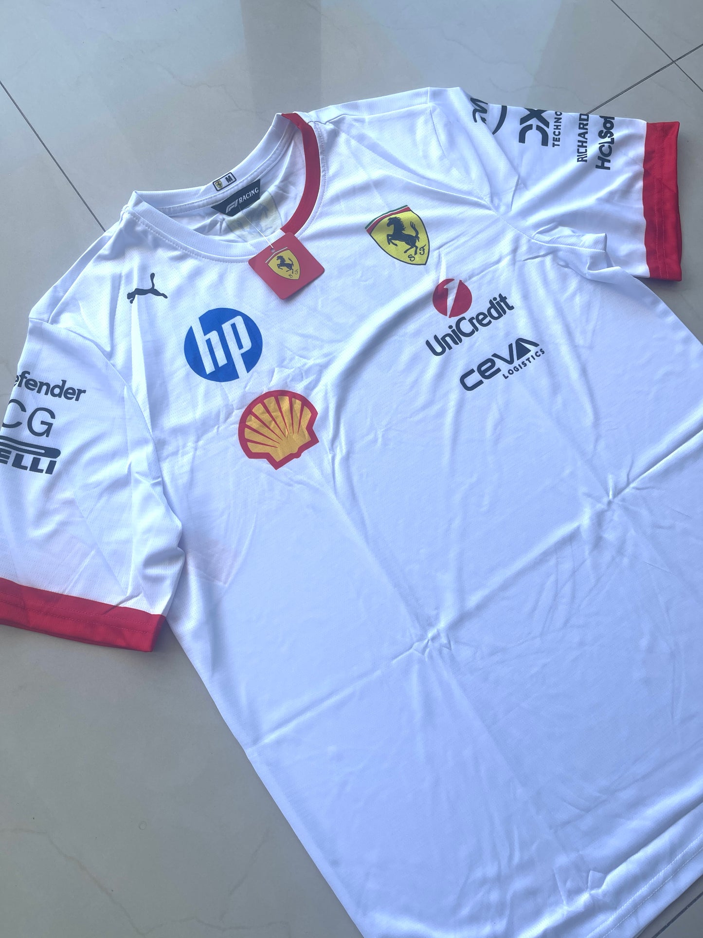 Ferrari Formula 1 White Team Jersey – Clean Racing Inspired Design