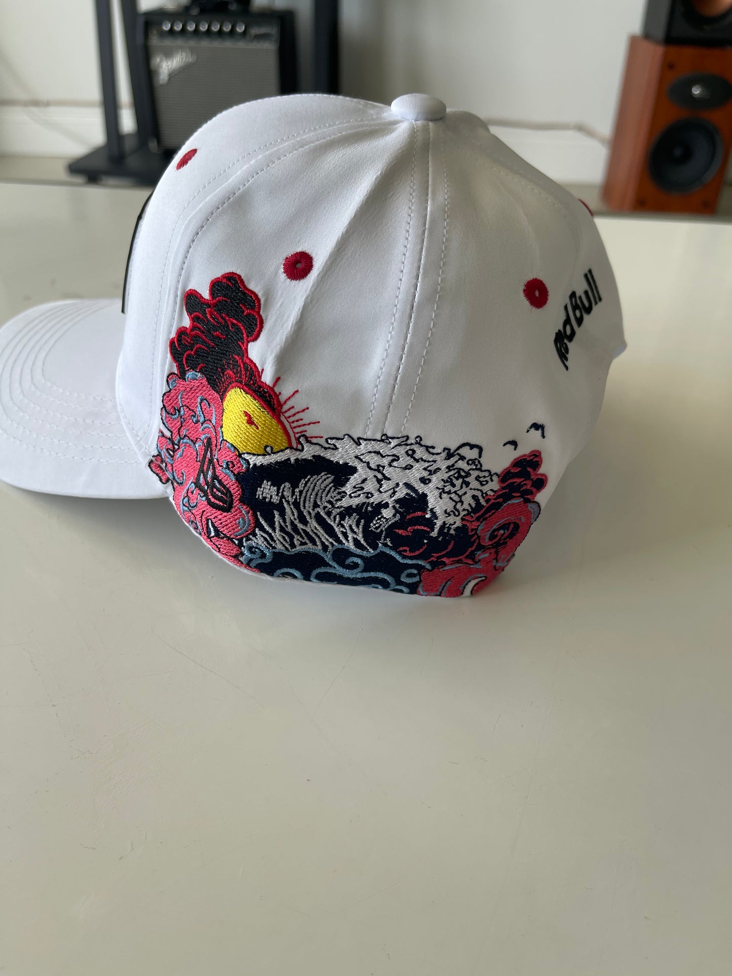 Red Bull Oracle Racing White Japanese Wave Design Hat – Formula 1 Team Cap