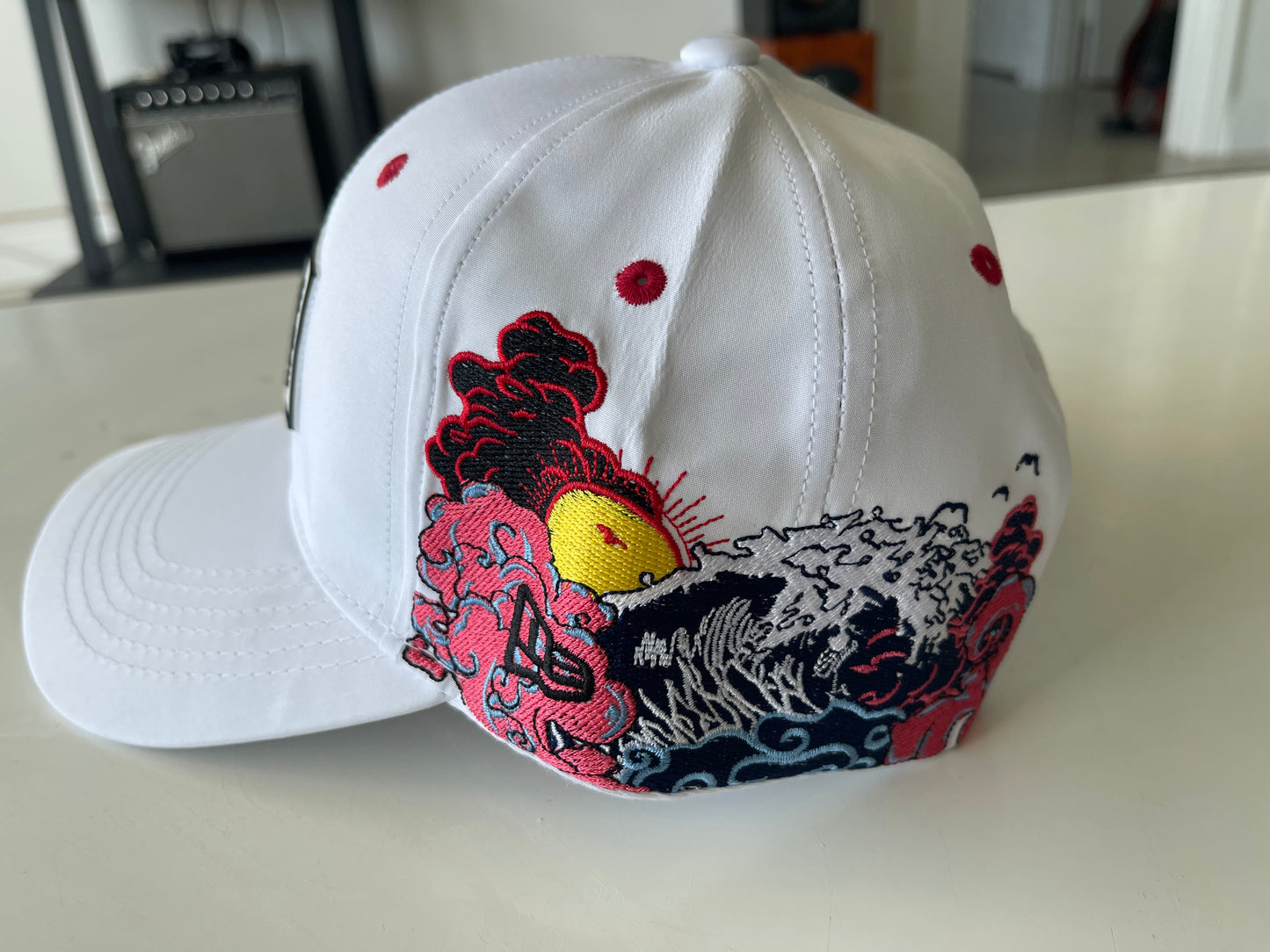 Red Bull Oracle Racing White Japanese Wave Design Hat – Formula 1 Team Cap
