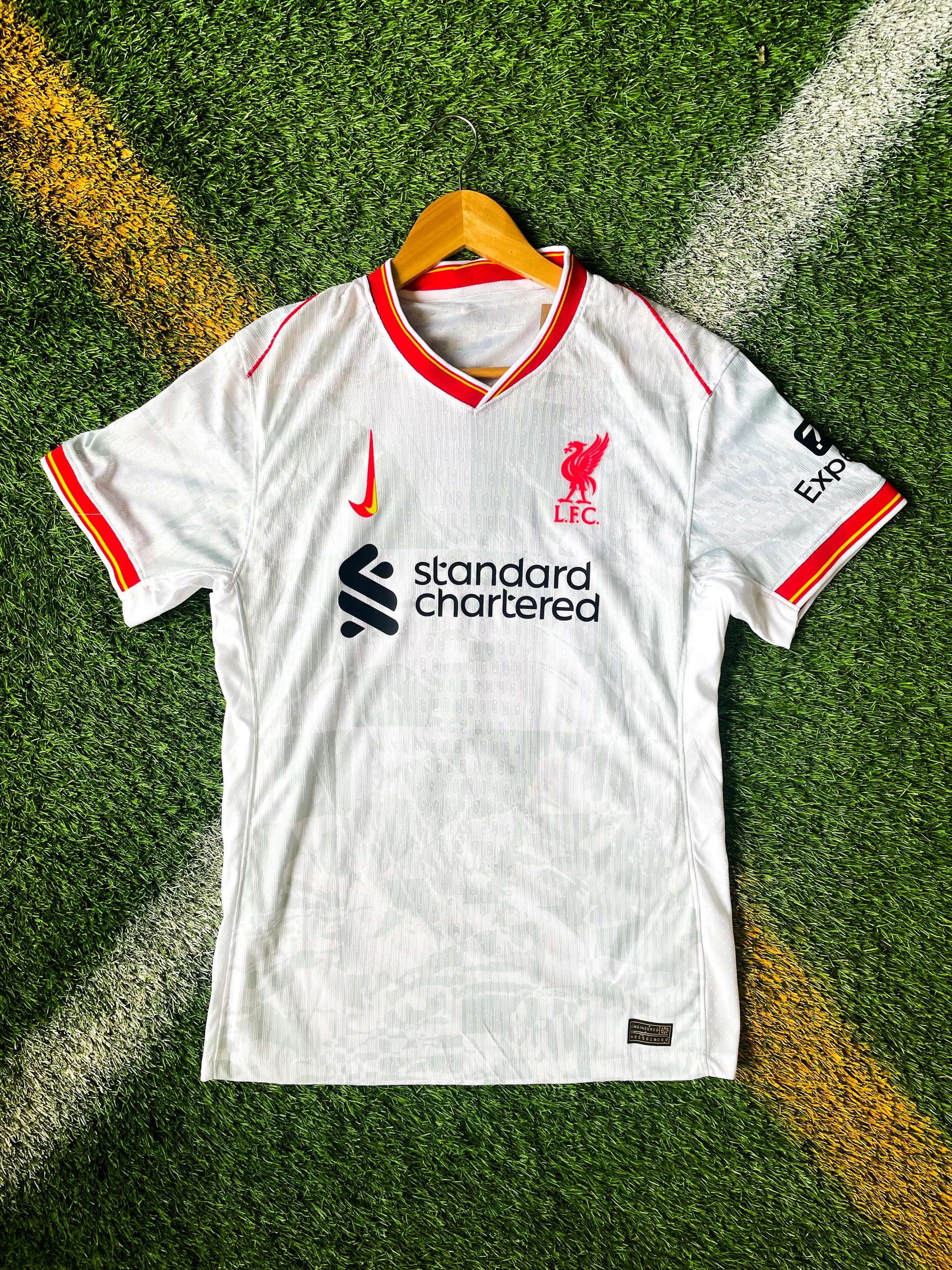 Front view of Liverpool 2024–2025 Third Jersey in white with Nike logo

