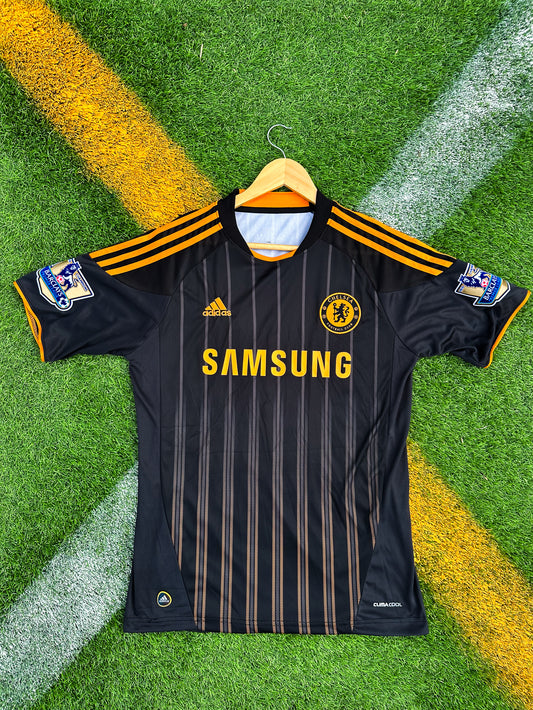 Chelsea 2010–2011 Away Jersey Drogba #11 – Retro Black & Orange Premier League Adidas Football Shirt - Five Of Cups Official