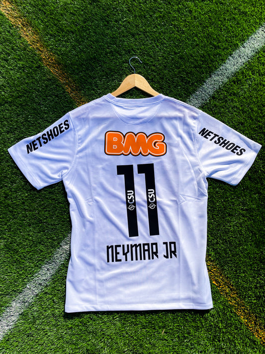 Santos 2011 Home Neymar Jr #11 Vintage Libertadores Champions Soccer Jersey – Classic White & Black - Five Of Cups Official