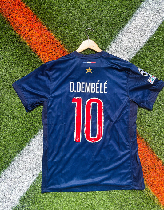PSG 2024–2025 Champions League Winning Home Jersey – O. Dembélé #10 – Classic Blue Triumph Kit - Five Of Cups Official