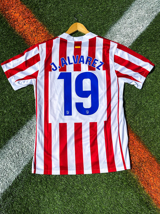 Atlético Madrid 2025–2026 Home Jersey – Julián Álvarez #9 – Classic Red & White Rayas Kit