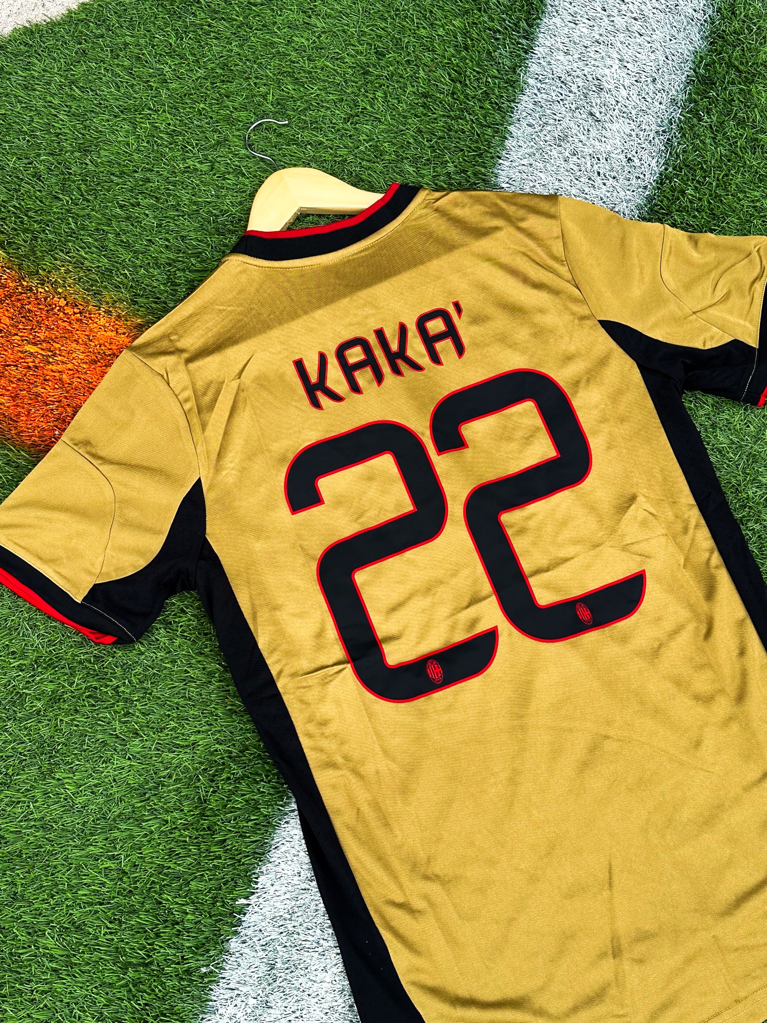 AC Milan 2013–2014 Third Jersey – Balotelli #45 Vintage Gold Edition - Five Of Cups Official