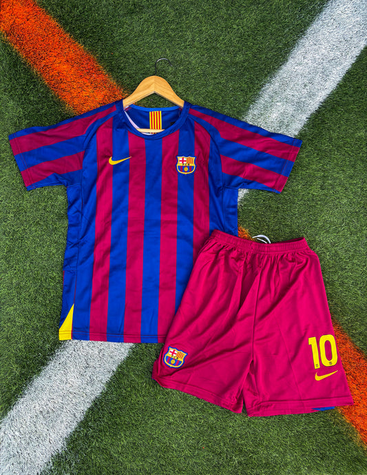 Barcelona 2005–06 Home Jersey Ronaldinho #10 – Vintage Nike Champions League Winning Kids Football Kit