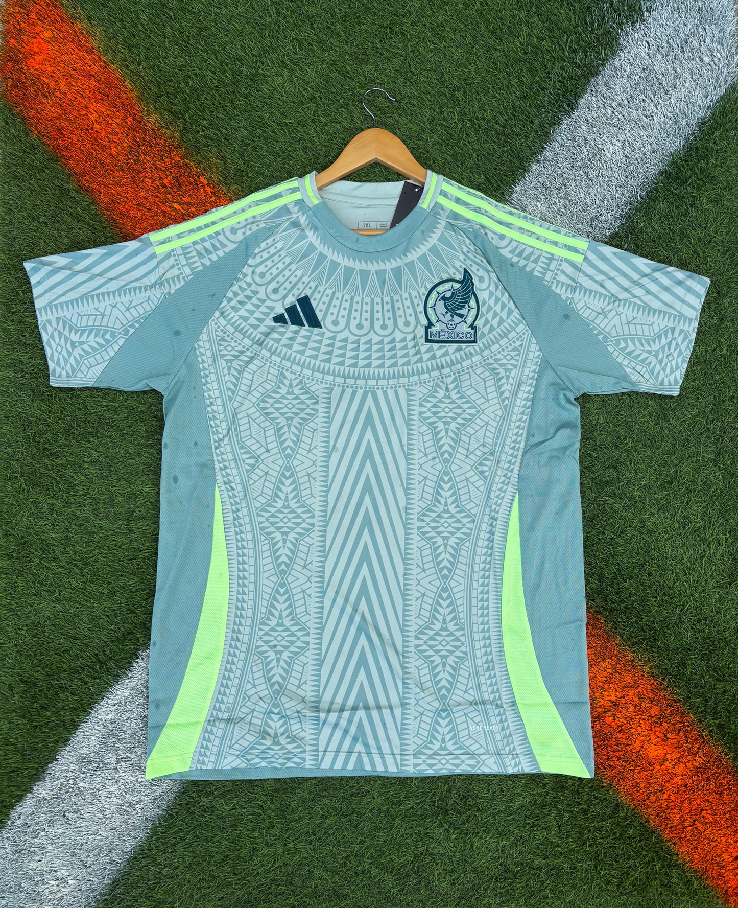 Mexico 2024–2025 Away Jersey – Aztec Snake Pattern in Linen Green