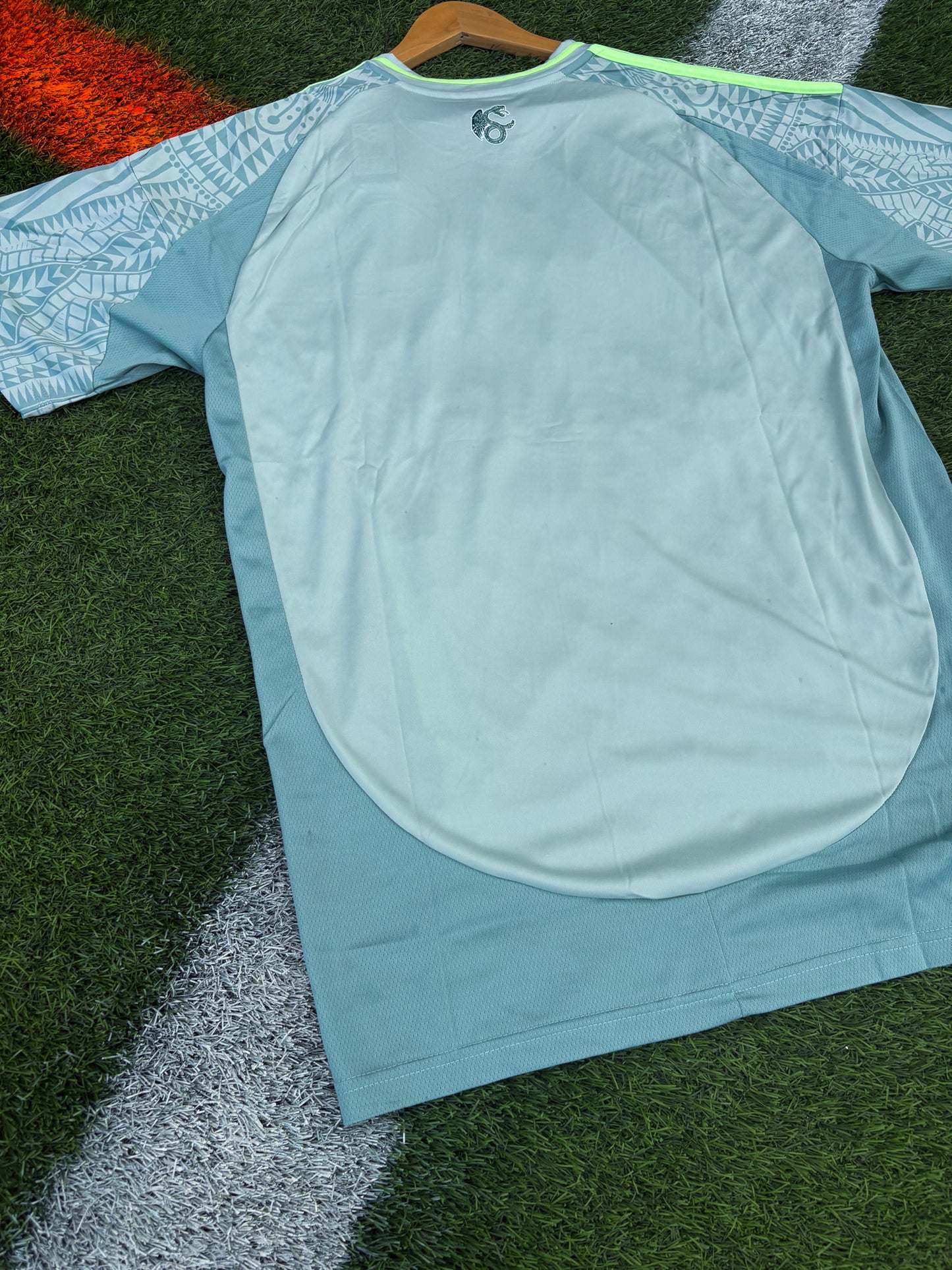 Mexico 2024–2025 Away Jersey – Aztec Snake Pattern in Linen Green