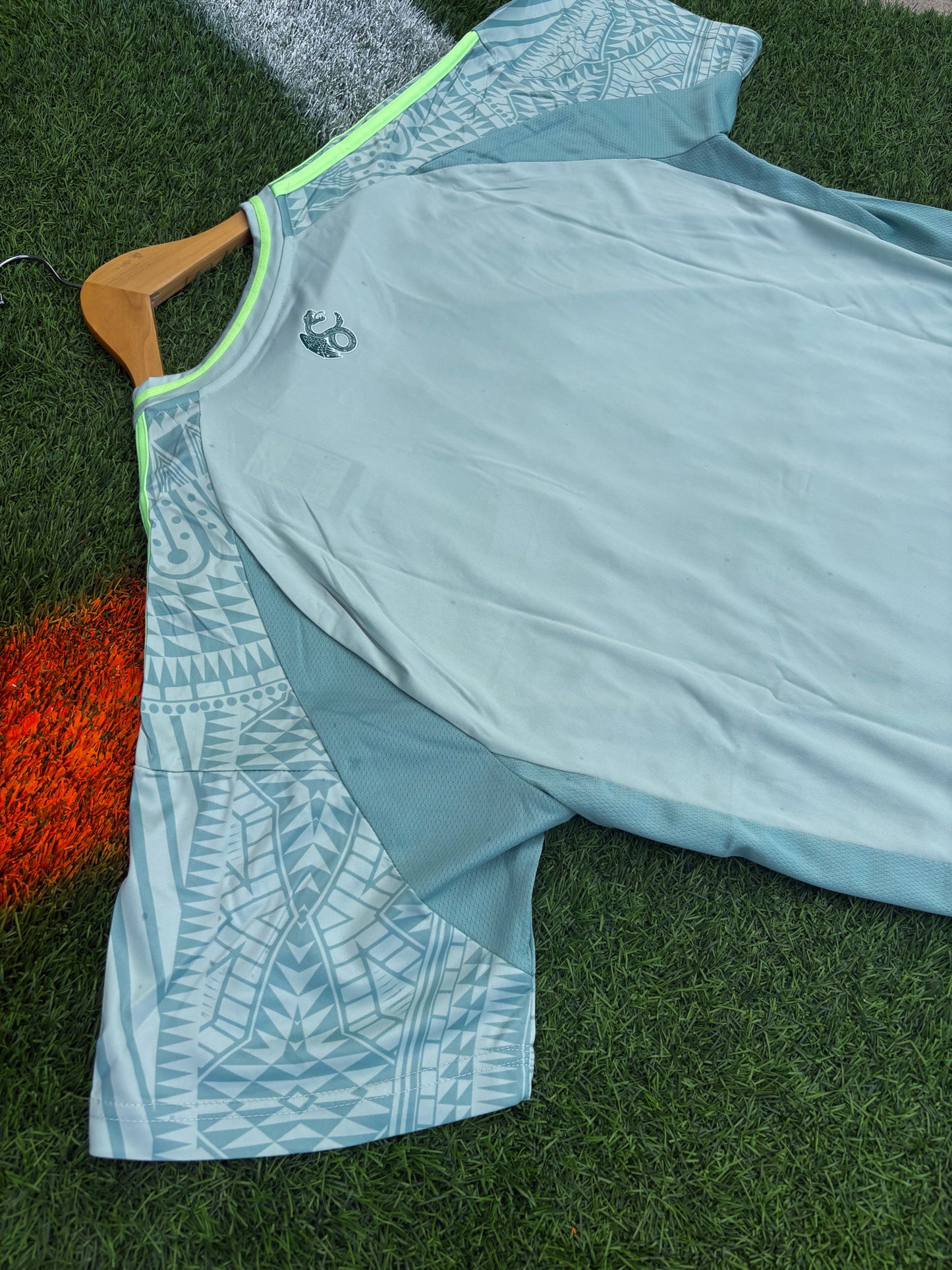 Mexico 2024–2025 Away Jersey – Aztec Snake Pattern in Linen Green