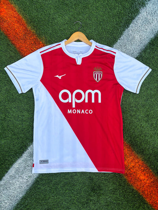 AS Monaco 2025/26 Home Jersey – Pogba #8 – Regal Red & White of the Principality