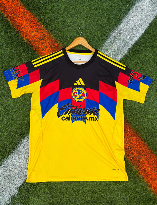 Club América 2025–26 Home Jersey – A. Zendejas #10 – Yellow & Feather Graphic by Adidas