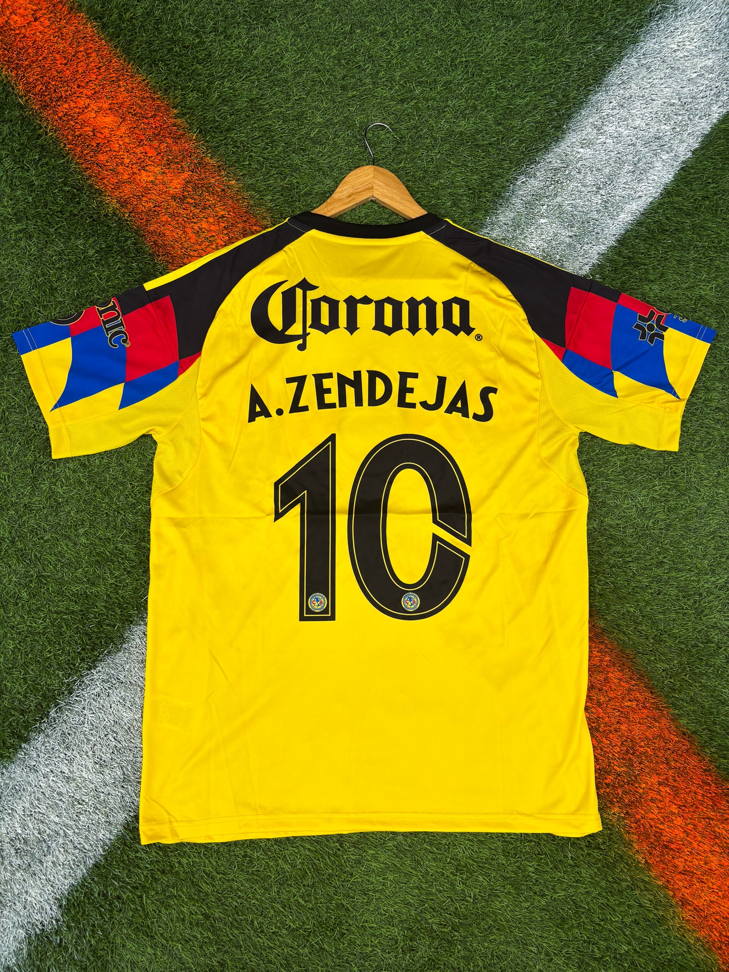 Club América 2025–26 Home Jersey – A. Zendejas #10 – Yellow & Feather Graphic by Adidas