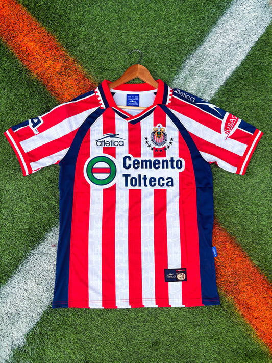 Chivas de Guadalajara 2000 Home Jersey – Classic Red & White Stripes – Nostalgic Vintage Jersey