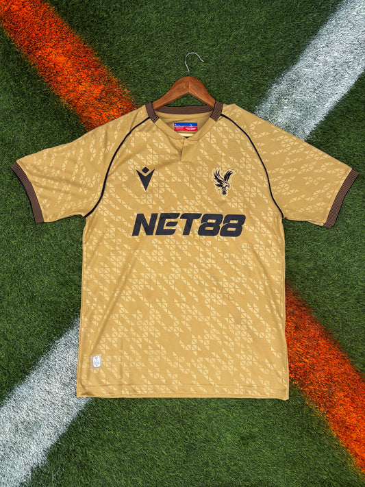 Crystal Palace 2025‑26 Away Jersey – Gold & Black – Muñoz #2
