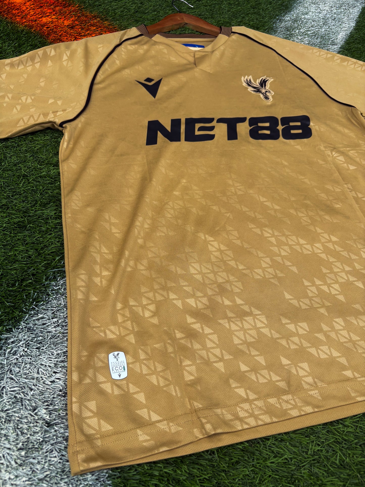 Crystal Palace 2025‑26 Away Jersey – Gold & Black – Muñoz #2