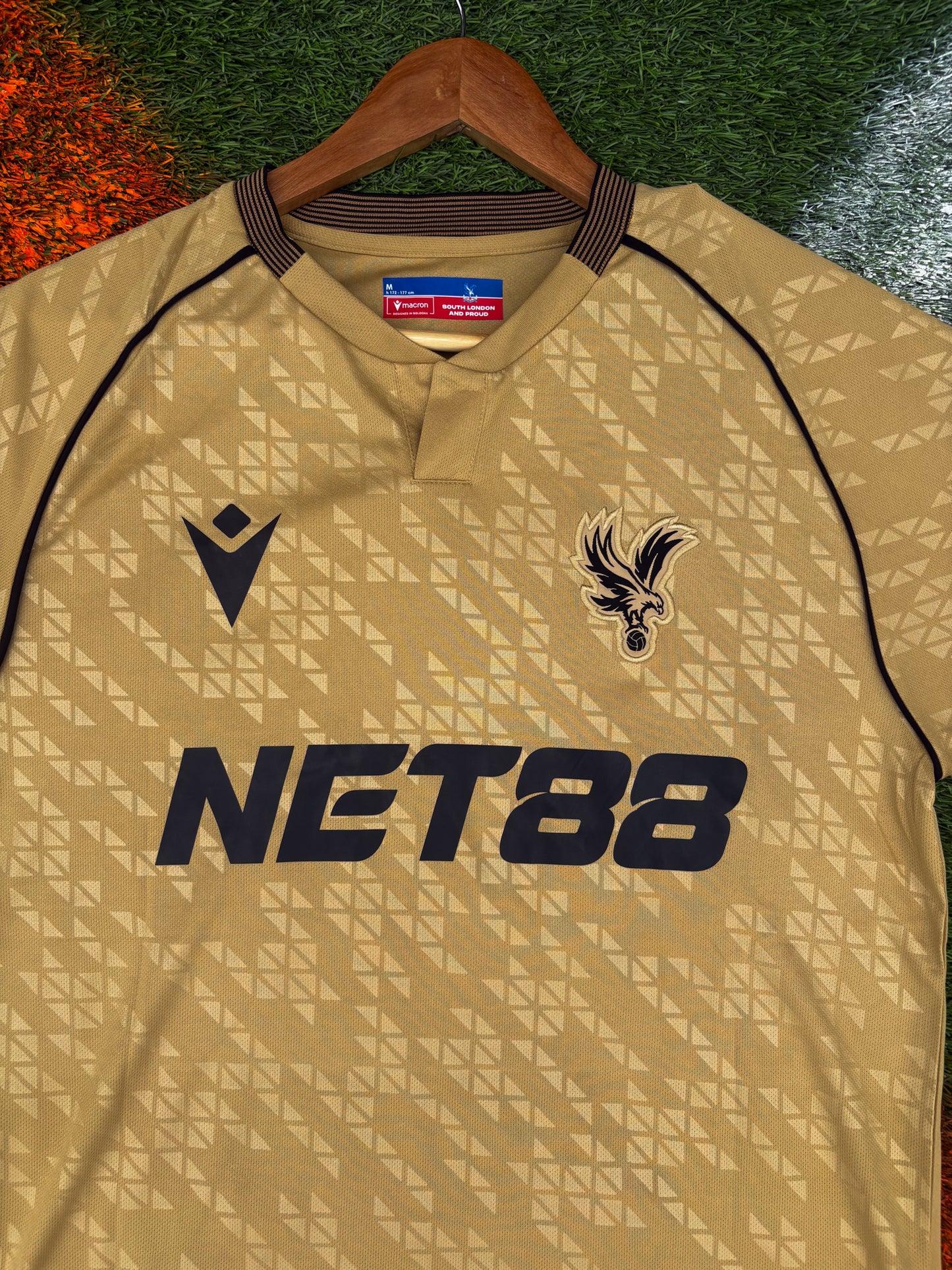 Crystal Palace 2025‑26 Away Jersey – Gold & Black – Muñoz #2
