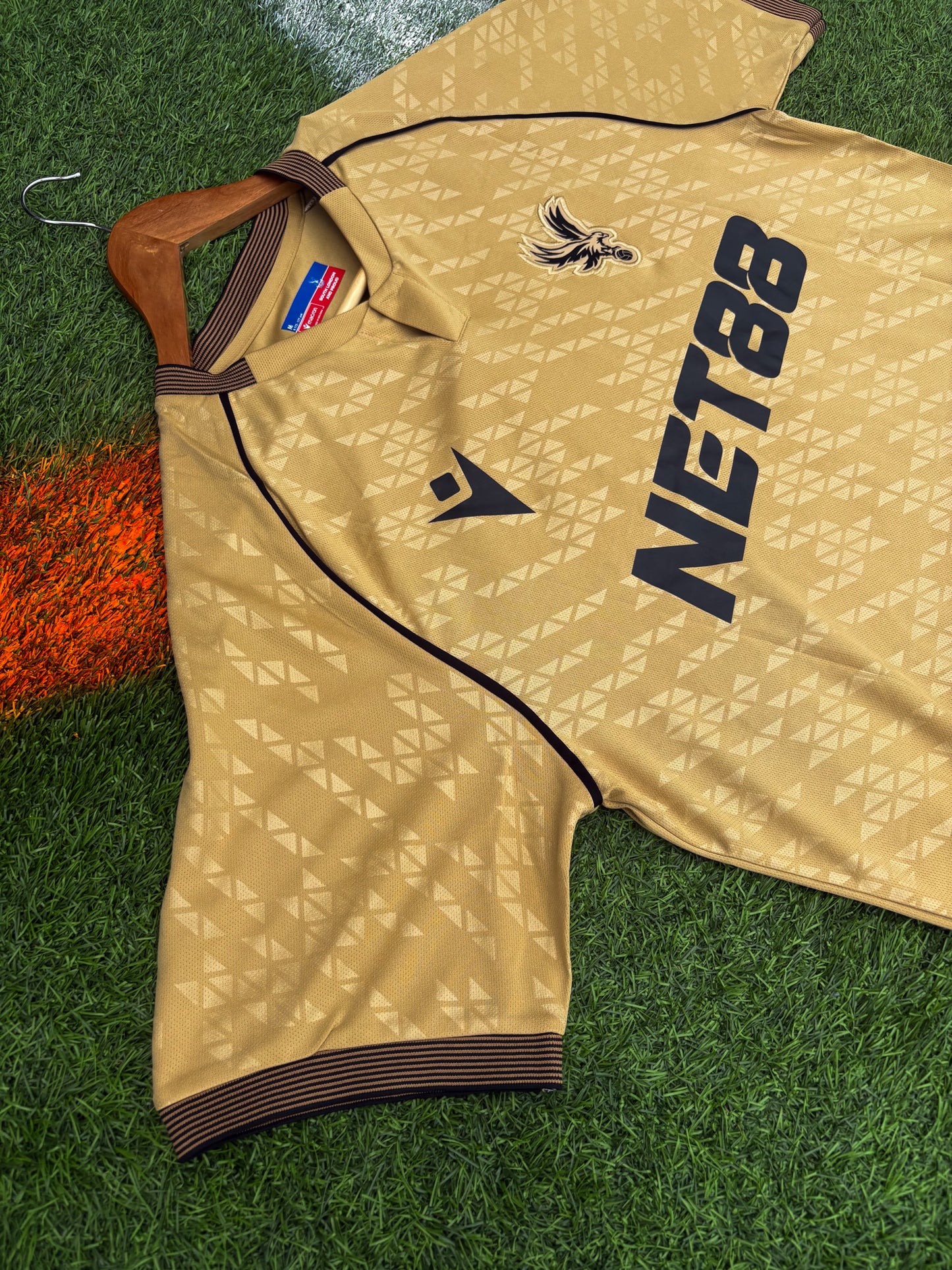 Crystal Palace 2025‑26 Away Jersey – Gold & Black – Muñoz #2