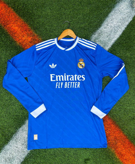 Real Madrid 2025–26 Third Jersey – Bellingham #5 – Bernabéu Blue Retro Edition