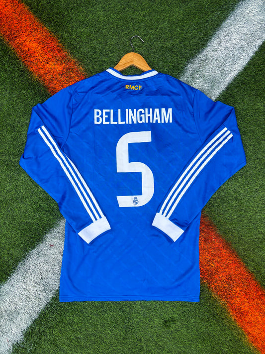 Real Madrid 2025–26 Third Jersey – Bellingham #5 – Bernabéu Blue Retro Edition