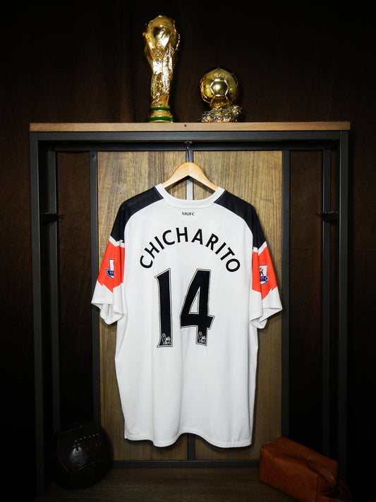 Manchester United 2010/11 Away Jersey Chicharito #14  XXL White & Red Nike Shirt (MPN: 382470-105)