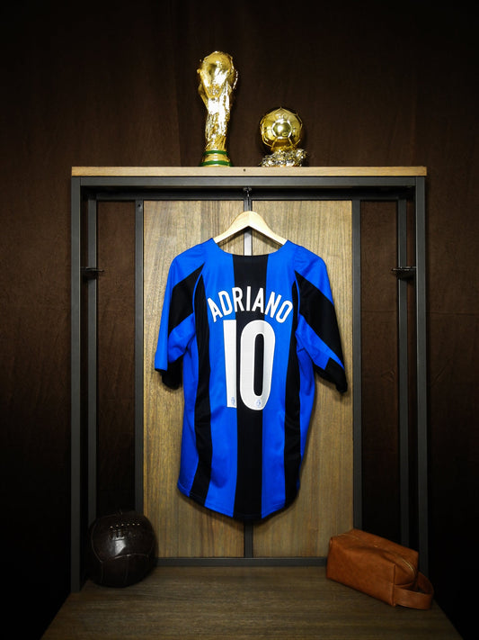 Inter Milan 2004/05 Home Jersey – Adriano #10 – Medium – Black & Blue Nike Shirt – (MPN: F21103CRT)