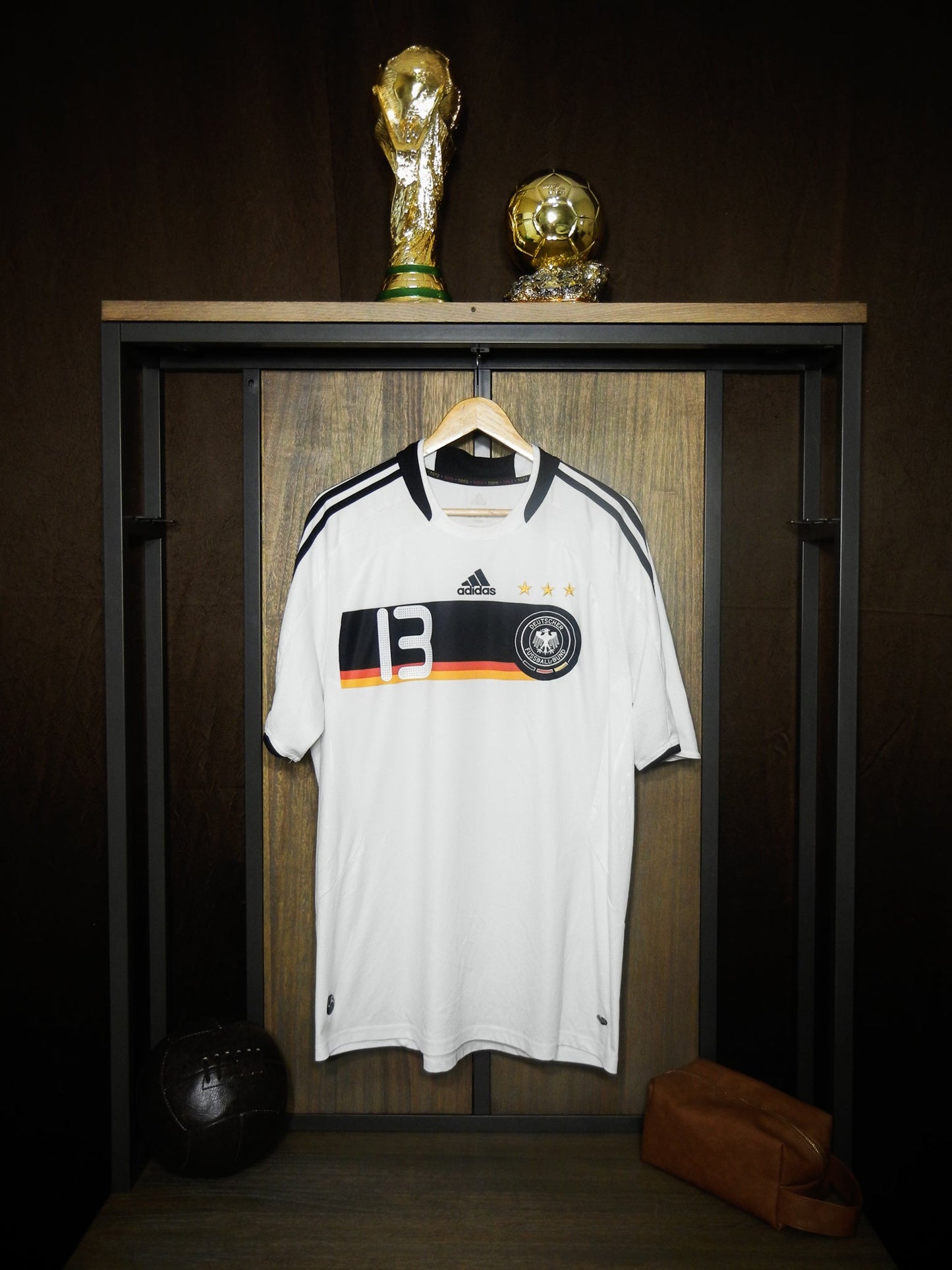 Germany 2008/09 Home Jersey – Michael Ballack #13 – XL – White Adidas Shirt – (MPN: 613200)