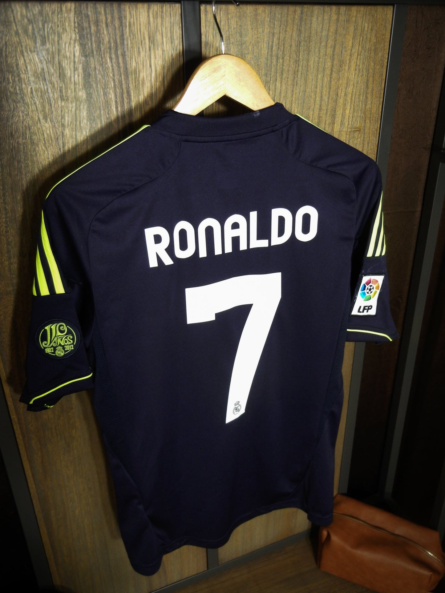 Real Madrid 2012/13 Away Jersey – Cristiano Ronaldo #7 – Small – Dark Blue & Yellow Adidas Shirt (MPN: X21992)
