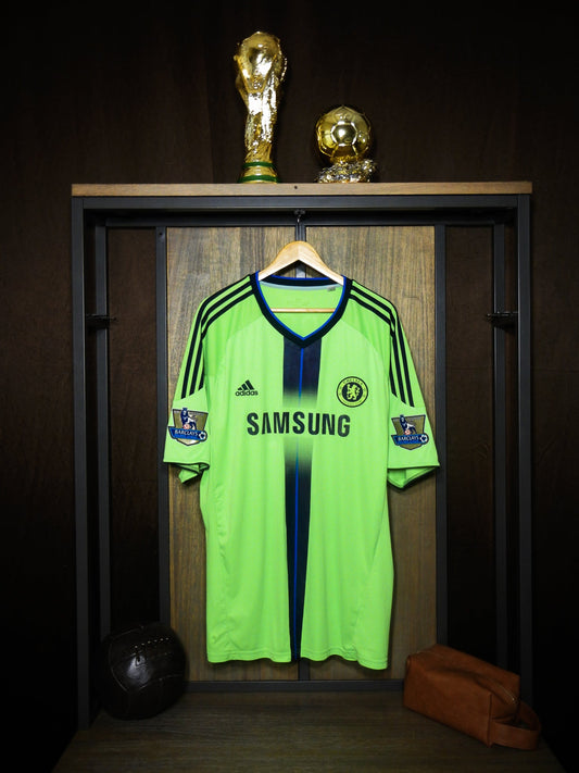 Chelsea 2010/11 Third Jersey – Didier Drogba #11 – XXL – Neon Green & Black Adidas Shirt (MPN: P00189)