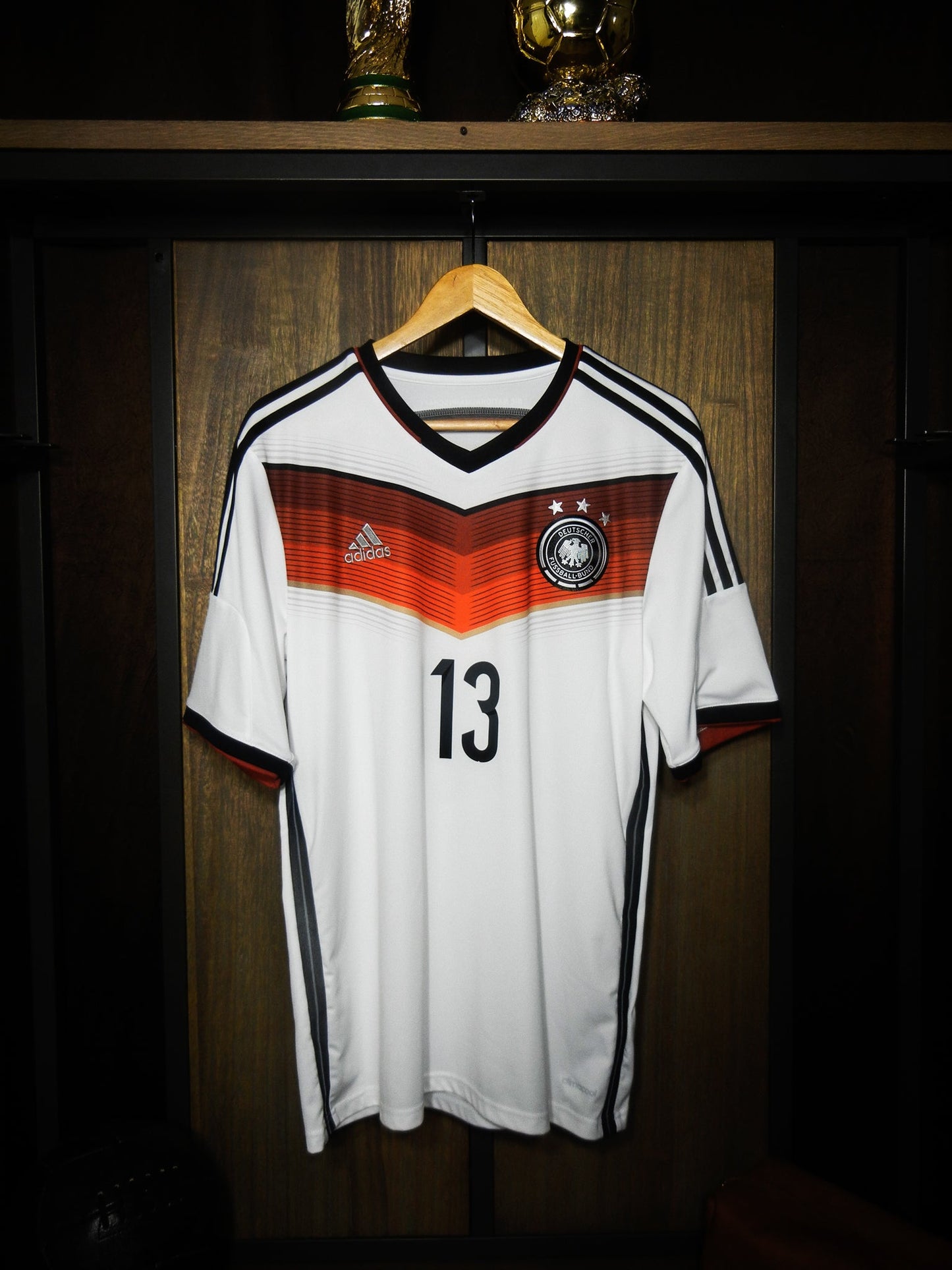 Germany 2014 Home Jersey – Thomas Müller #13 – Large – White, Black & Red Adidas Shirt (MPN: G87445)