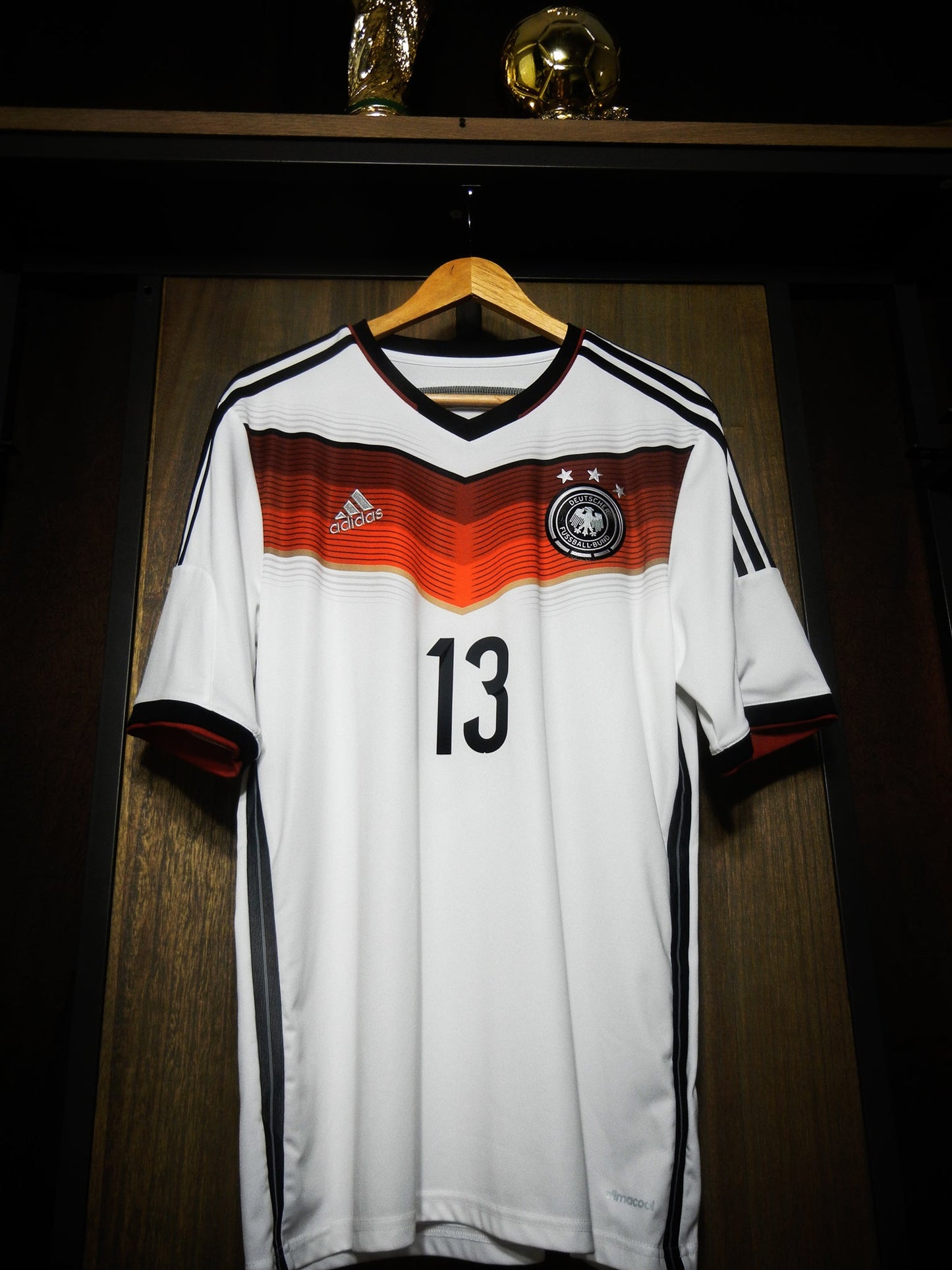 Germany 2014 Home Jersey – Thomas Müller #13 – Large – White, Black & Red Adidas Shirt (MPN: G87445)