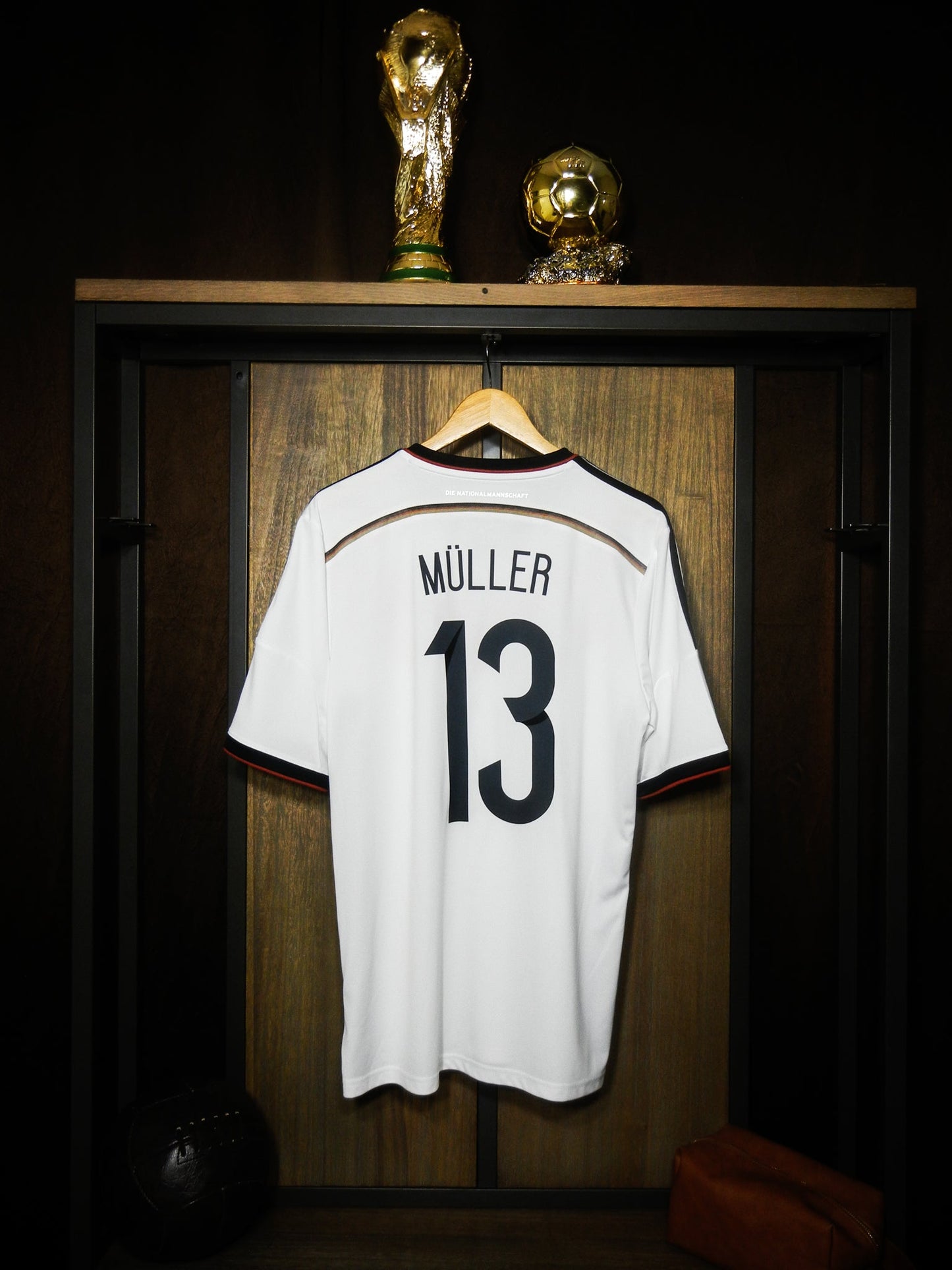 Germany 2014 Home Jersey – Thomas Müller #13 – Large – White, Black & Red Adidas Shirt (MPN: G87445)